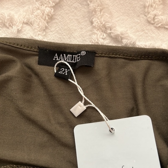 NWT Aamilife Womens Plus long sleeve shirt. Women’s size 2x. Green w/lace. - Picture 5 of 6